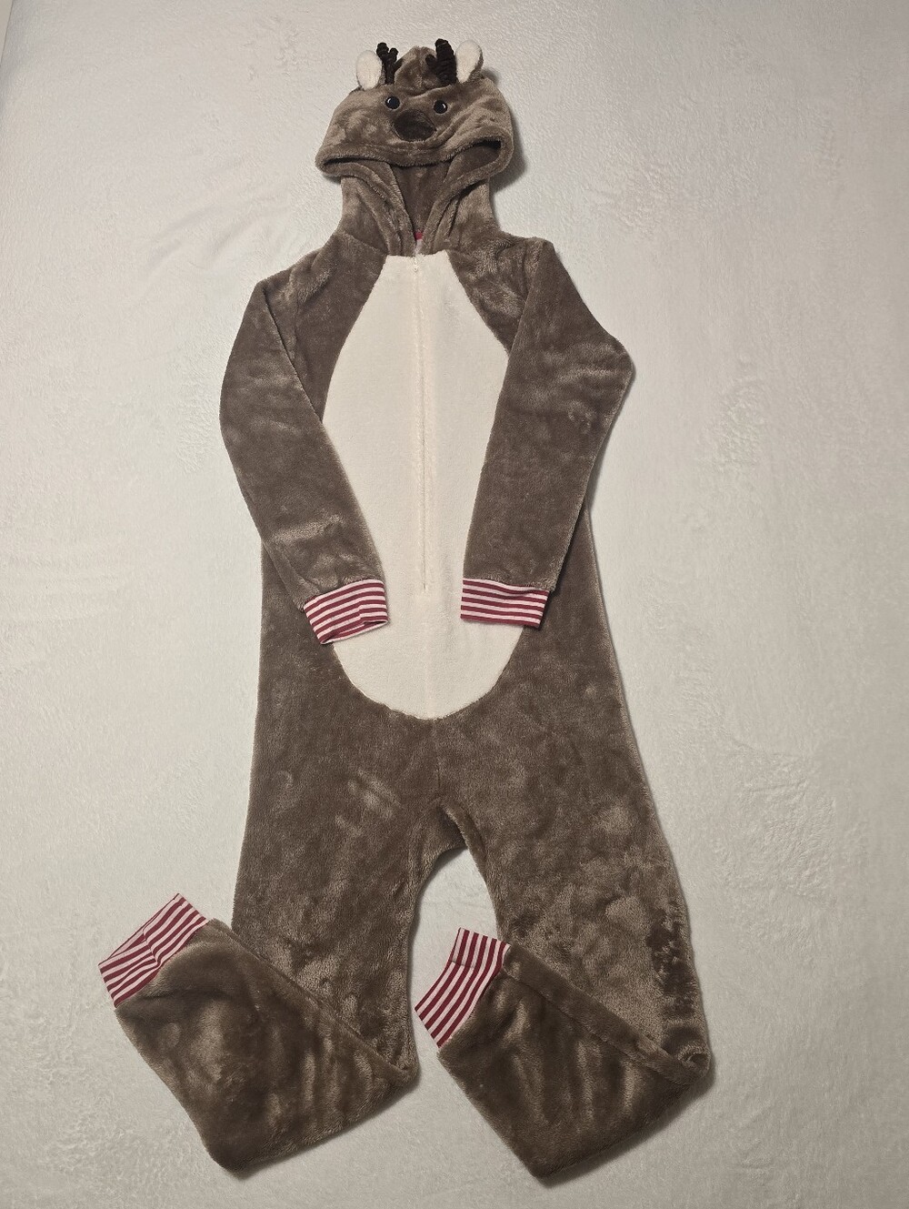 North Pole Trading Co. Fleece Long Sleeve Hooded One Piece Pajama